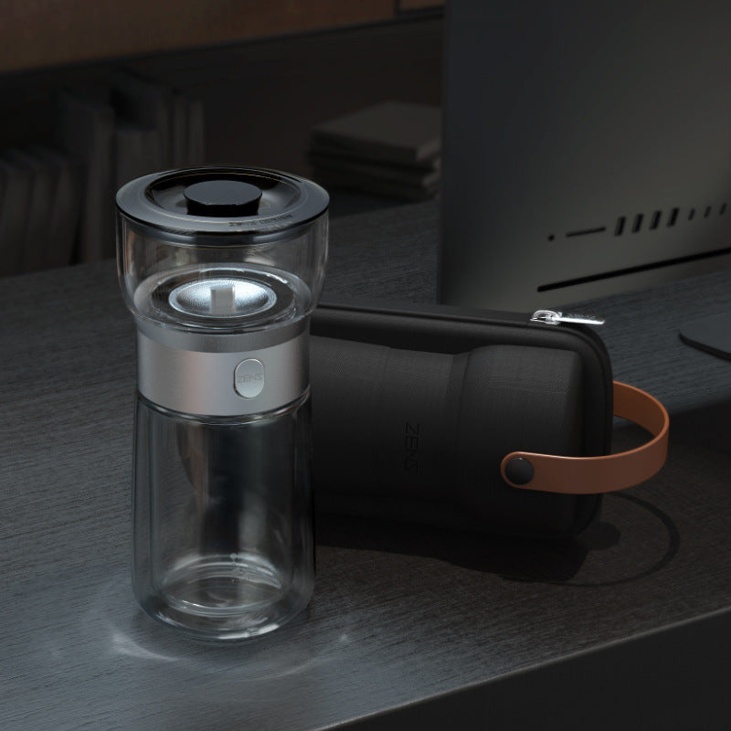 Magnetic Tea Maker – Portable Borosilicate Glass Infuser Bottle with Carrying Case