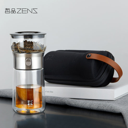 Magnetic Tea Maker – Portable Borosilicate Glass Infuser Bottle with Carrying Case