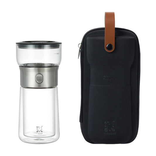 Magnetic Tea Maker – Portable Borosilicate Glass Infuser Bottle with Carrying Case